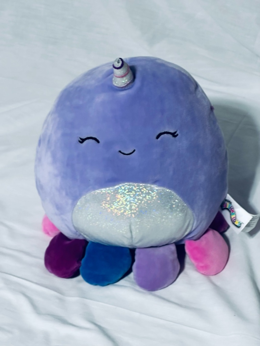 Squishmallow Plush Narwhal Octopus Soft Toy - Lavender with Multicolor Tentacles
